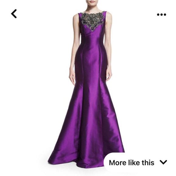 Theia‎ Gazaar Sleeveless Illusion Lace Mermaid Gown 6